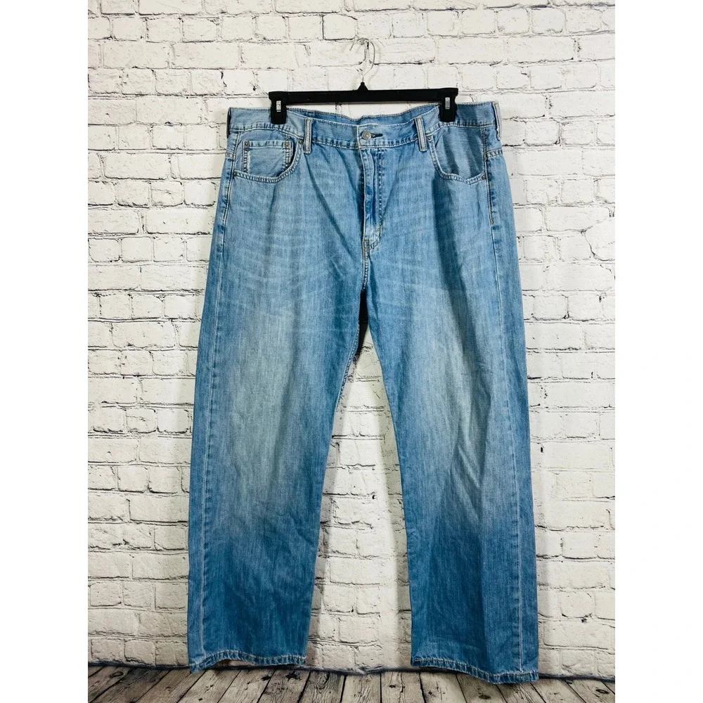 Levi's Jeans Mens Loose Straight 569 Light Wash 40x30 Excellent Denim Blue